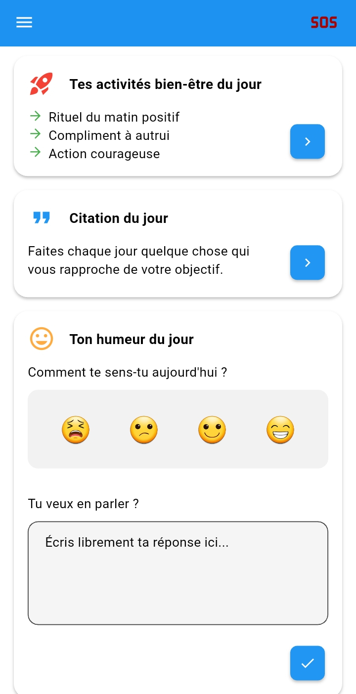 Capture écran page d'accueil